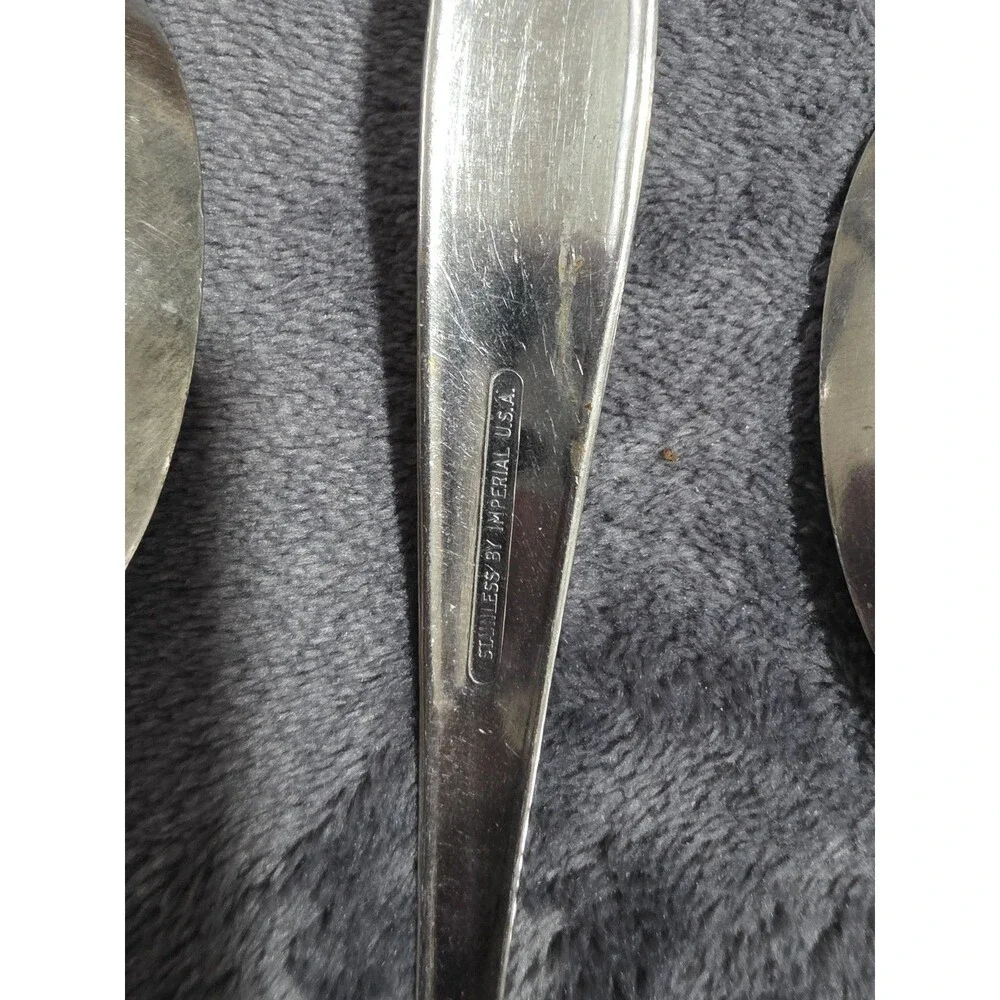 Vintage IMPERIAL USA Stainless Silverware FALCON/NOREEN Set of 6 Spoon Lot GuC